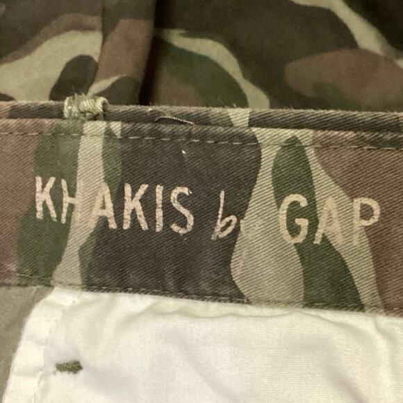 Gap Women's Green Khakis Camouflage Camo Army Military Straight Pants Size M - Picture 5 of 6